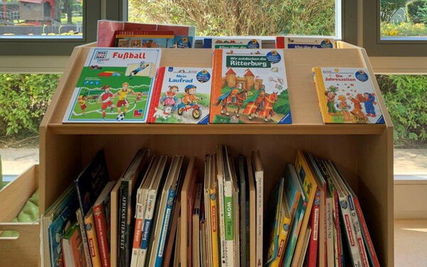 Ein kleines Regal mit Büchern
