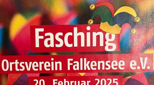 Plakat mit Ort und Datum des Faschings 2025. 10 Euro Eintritt.