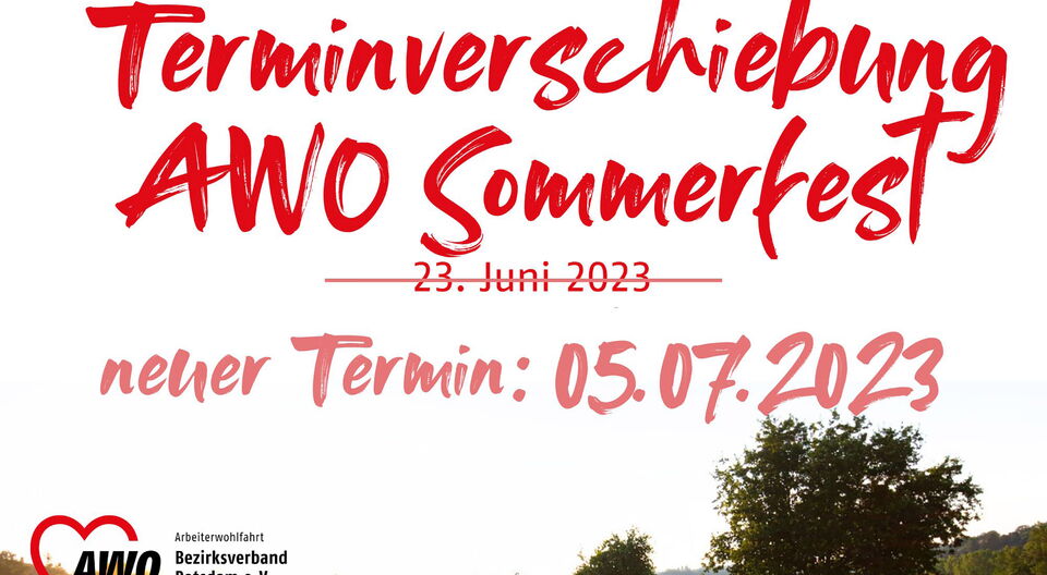 AWO Sommerfest auf den 5. Juli 2023 verschoben