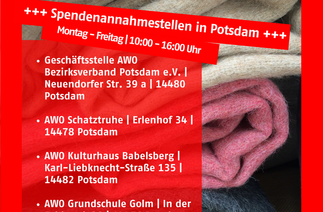 Bild Mit Adressen von Spendenannahmestellen