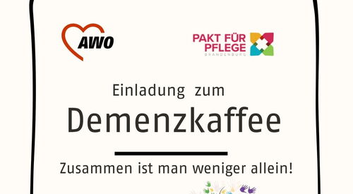 Einladungsflyer zum Demenzkaffee. "Zusammen ist man weniger allein"