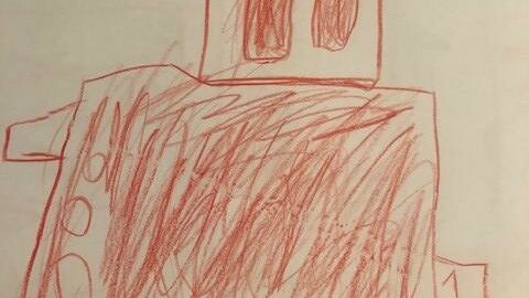 Zeichnung eines Kindes von einem Toaster