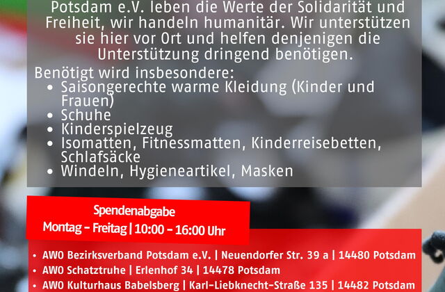 Foto eines Spendenaufrufes
