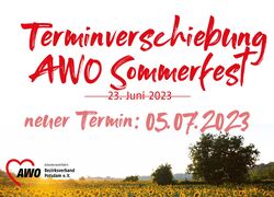 AWO Sommerfest auf den 5 Juli 2023 verschoben