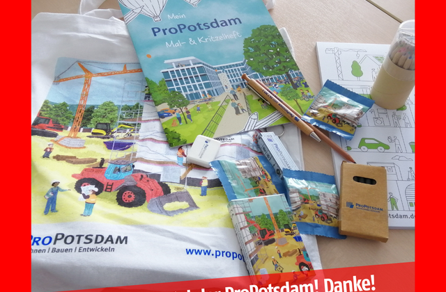 Foto eine "Kreativbeutels" mit Mal-Utensilien