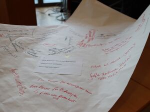 Worldcafé - Wandtafel mit Vorschlägen