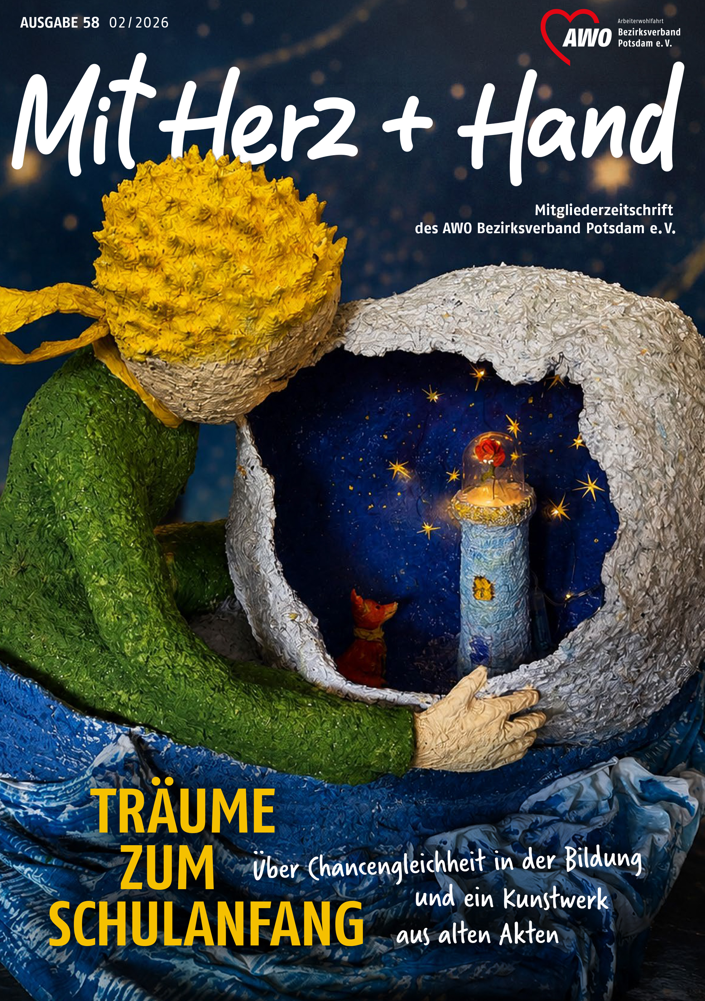 Das Bild zeigt ein Cover der Publikation Mit Herz und Hand  Nr 58