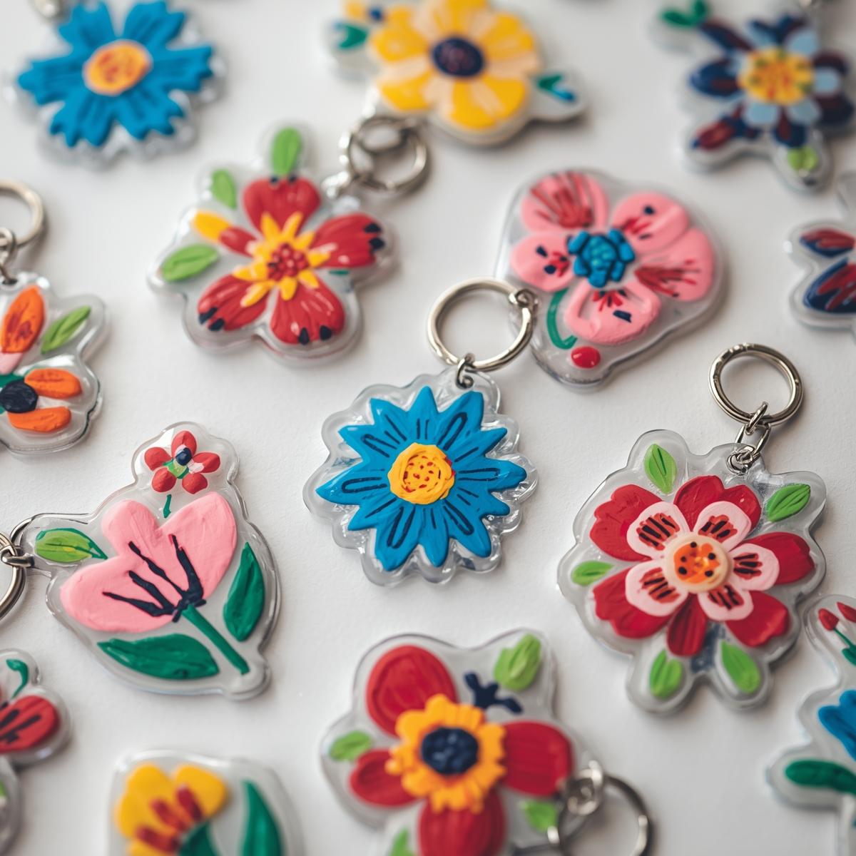 kleine Tontöpfe mit Frühlingsdekoelementen und Blumen gestaltet